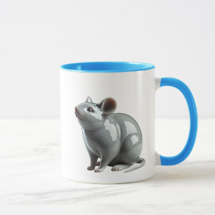 Mug Une souris en 3D hume des odeurs de nourritures.