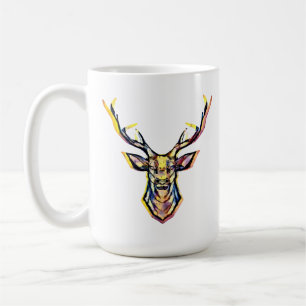 Mug Une tête de cerf sous forme d'image colorée dans l