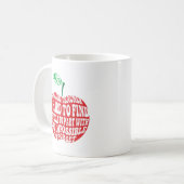 Mug Une typographie de pomme d'enseignant vraiment inc (Devant gauche)