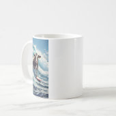 Mug Une vache mignonne qui fait du surf (Devant gauche)