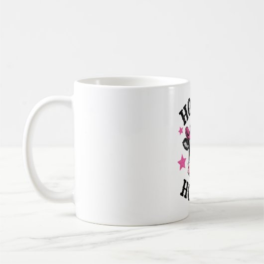 Mug Une vache portant un cow-boy rose vif (Gauche)
