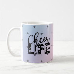 Mug Une vie plus agréable et une typographie Pom-pom g