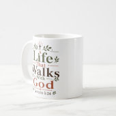 Mug Une vie qui marche avec Dieu, Écriture dévotionnel (Devant gauche)