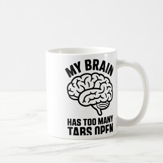 Mug Unhinged - Mon Cerveau A Trop De Tabs Open Sticker (Droite)