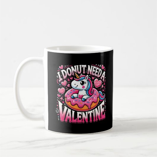 Mug Unicorn Donut Besoin Valentine Funny Anti-Valentin (Gauche)