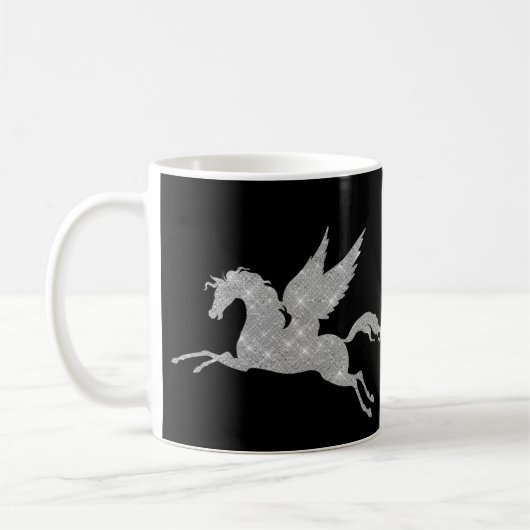 MUG UNICORN EN ARGENT NOIR (Gauche)