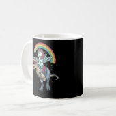 Mug Unicorn équitation T rex Dinosaur (Devant gauche)