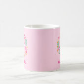 Mug Unicorn Flowers Cute Pink Personalized (Centre)