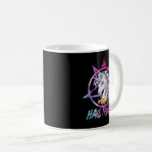 Mug Unicorn Hail Satan Death Metal Rainbow Rave Men 67 (Devant droit)