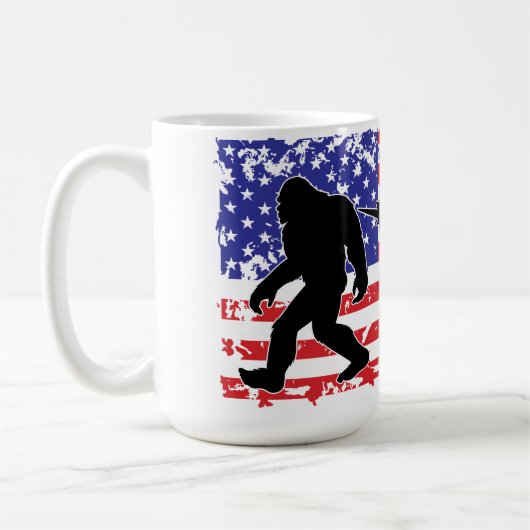 Mug Unicorn, Jackalope, Bigfoot and the American Flag (Gauche)