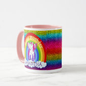 Mug Unicorn mignon joyeux anniversaire Rainbow Parties (Devant gauche)