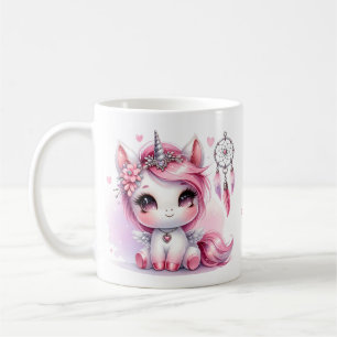 Mug Unicorn mignon Whimsical Girl Nom personnalisé