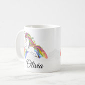 Mug Unicorn Nom personnalisé Cute Coffee (Devant gauche)