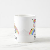Mug Unicorn Nom personnalisé Cute Coffee (Centre)