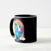 Mug Unicorn Riding Trex Dinosaur Gift Girls Boys Kids (Devant gauche)