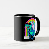 Mug Unicorn Riding Trex Dinosaur Gift Girls Boys Kids (Devant droit)