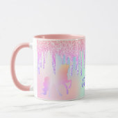 Mug Unicorn rose parties scintillant goutte holographi (Gauche)