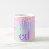 Mug Unicorn rose parties scintillant monogramme hologr (Centre)