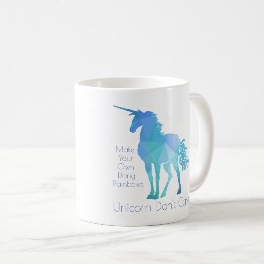Mug Unicorn s'en fiche (Devant droit)