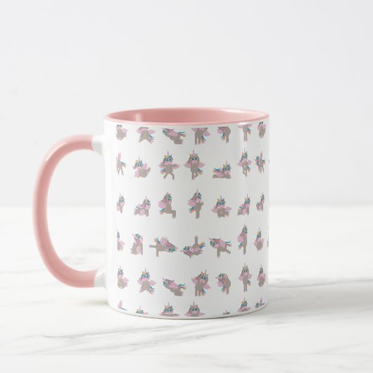 Mug Unicorn Yoga Poses Design Motif (Gauche)