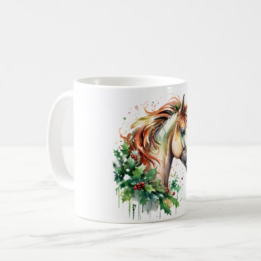 Mug Unicorne à Noël (Devant gauche)