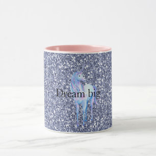 Mug Unicorne à Parties scintillant violette