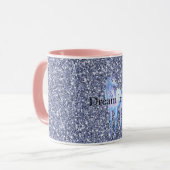 Mug Unicorne à Parties scintillant violette (Devant gauche)