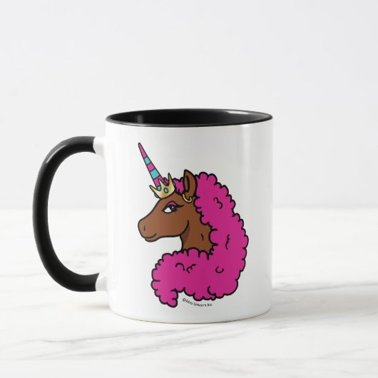 Mug Unicorne Afro Rose Chaud (Gauche)