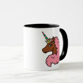 Mug Unicorne Afro Rose clair (Devant droit)