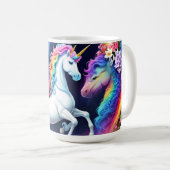 Mug Unicorne arc-en-ciel une (Devant droit)