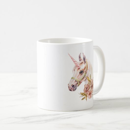Mug Unicorne avec Roses (Devant droit)