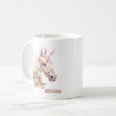 Mug Unicorne avec Roses (Devant gauche)