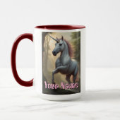 Mug Unicorne blanche personnalisée en forêt (Gauche)