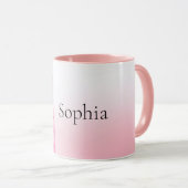 Mug Unicorne blanche rose Personnalisée (Devant droit)