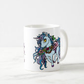 Mug Unicorne bleue et violette (Devant droit)