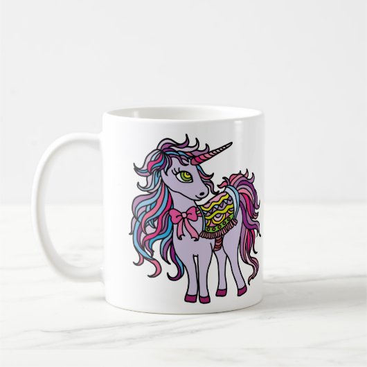 Mug Unicorne bleue et violette (Gauche)