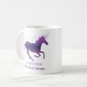 Mug Unicorne dans un champ de chevaux Citation amusant (Devant gauche)