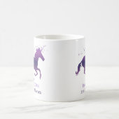 Mug Unicorne dans un champ de chevaux Citation amusant (Centre)
