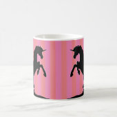 Mug Unicorne d'élevage noir (rayé rose) (Centre)