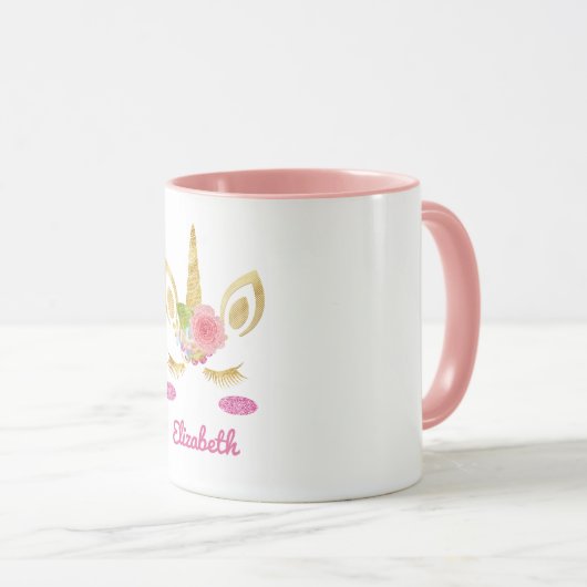 Mug Unicorne d'or (Devant droit)