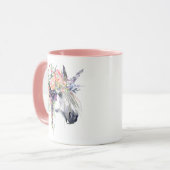 Mug Unicorne en fleurs (Devant gauche)