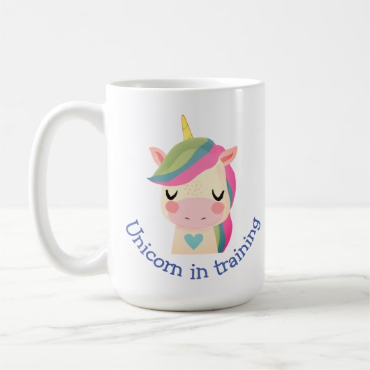 Mug Unicorne en formation Citation amusante (Gauche)