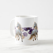 Mug Unicorne et fleurs pourpres (Devant gauche)