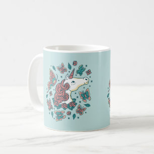 Mug Unicorne et papillons