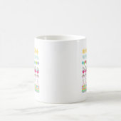 Mug Unicorne, Fleurs, Ballons, Nuages, Soleil & Arc-en (Centre)