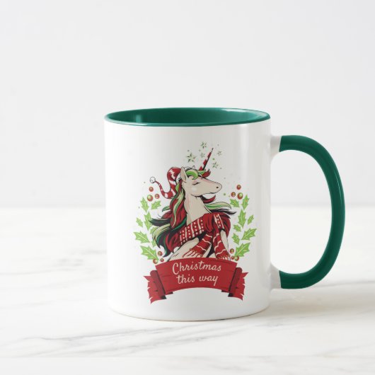 Mug Unicorne magique de Noël (Droite)