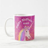 Mug Unicorne personnalisée Anniversaire Parties scinti (Gauche)