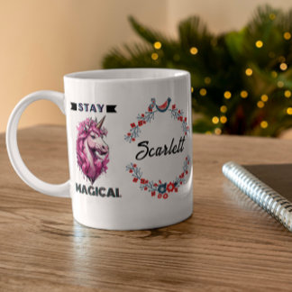 Mug Unicorne Personnalisée Enfants Nom Cadeau Restez m