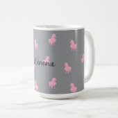 Mug Unicorne rose invisible sur gris (Devant droit)