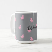 Mug Unicorne rose invisible sur gris (Devant gauche)